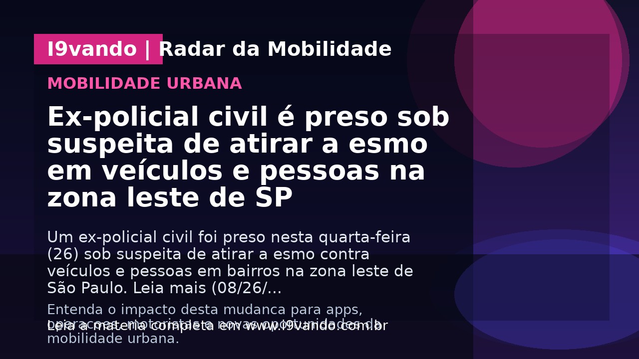 Ex-policial civil é preso sob suspeita de atirar a esmo em veículos e pessoas na zona leste de SP
