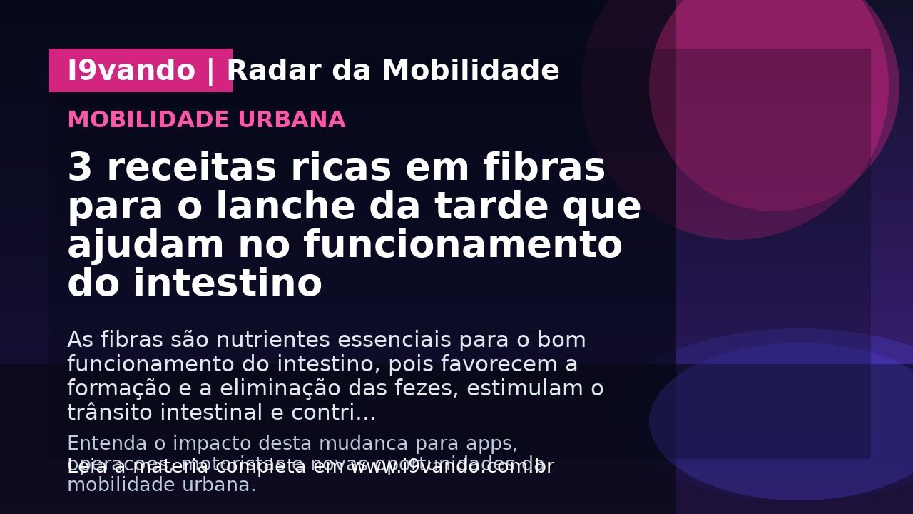 3 receitas ricas em fibras para o lanche da tarde que ajudam no funcionamento do intestino