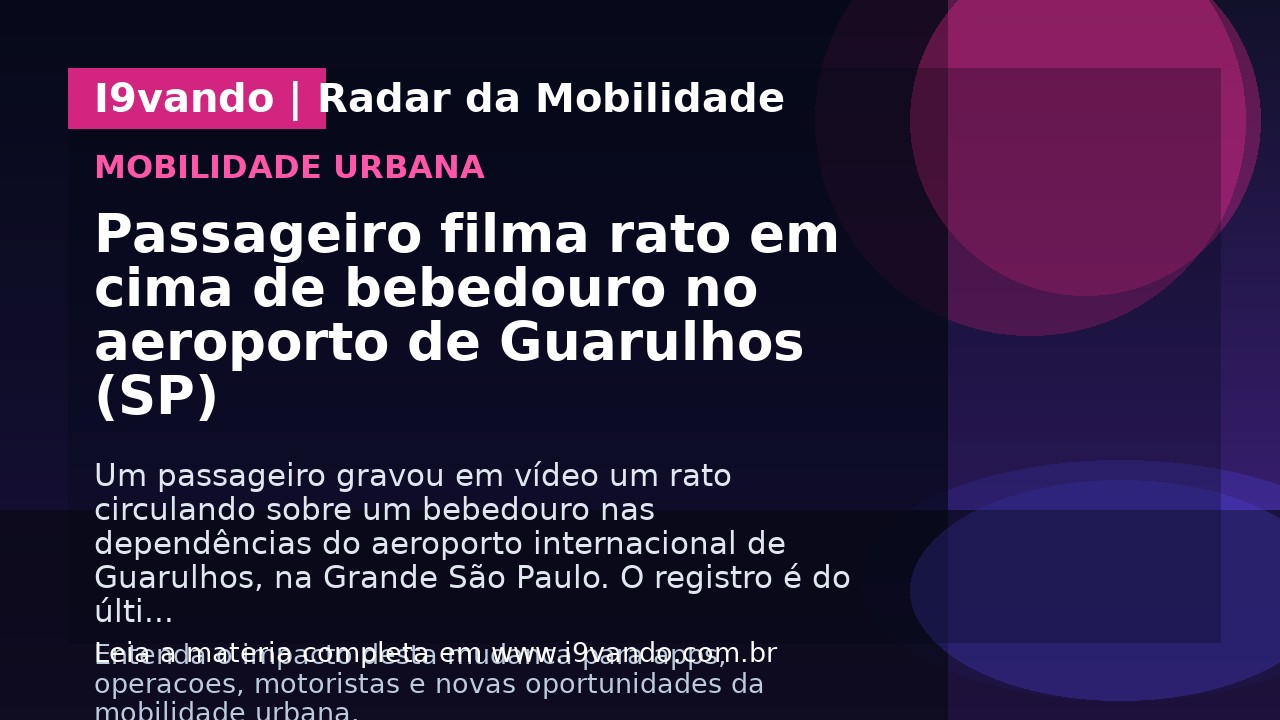 Passageiro filma rato em cima de bebedouro no aeroporto de Guarulhos (SP)