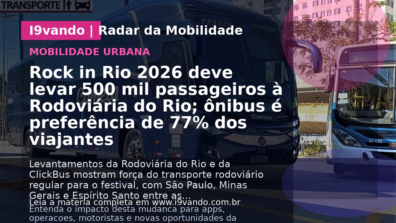 Rock in Rio 2026 deve levar 500 mil passageiros à Rodoviária do Rio; ônibus é preferência de 77% dos viajantes