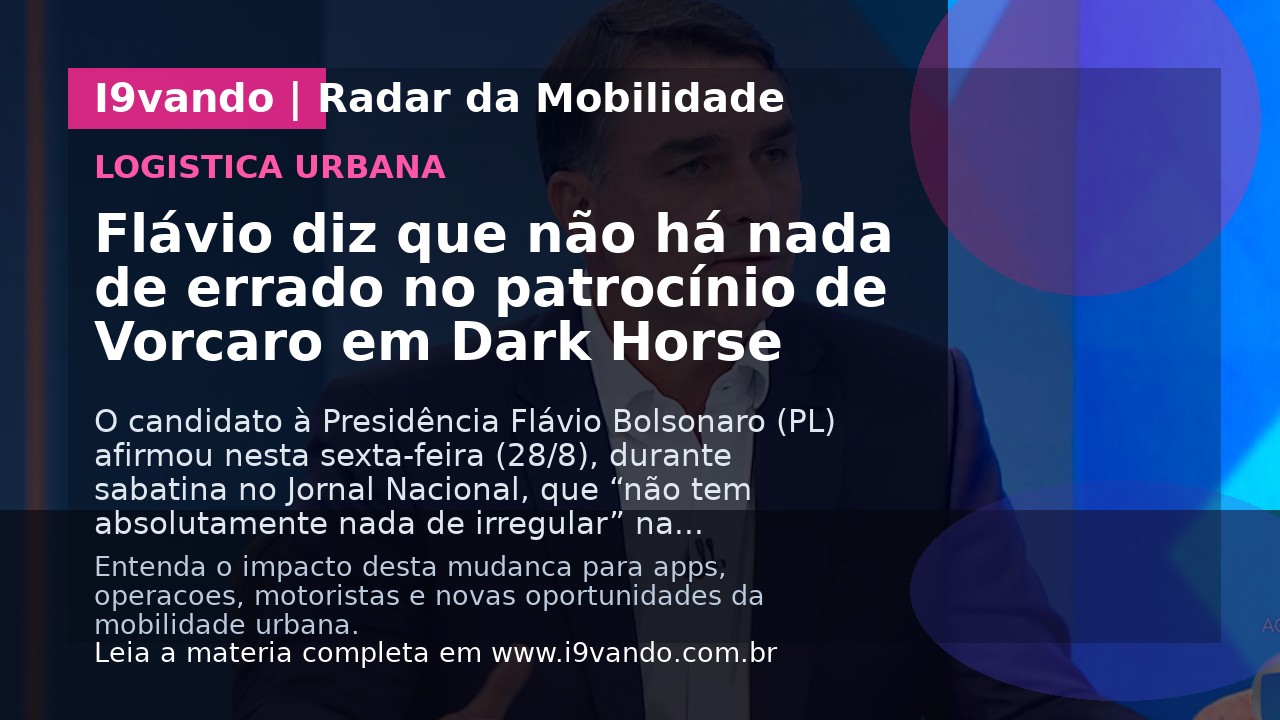 Flávio diz que não há nada de errado no patrocínio de Vorcaro em Dark Horse