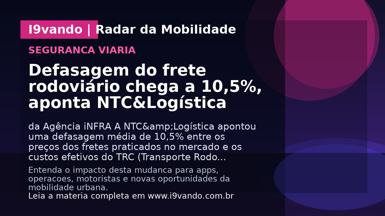 Defasagem do frete rodoviário chega a 10,5%, aponta NTC&Logística