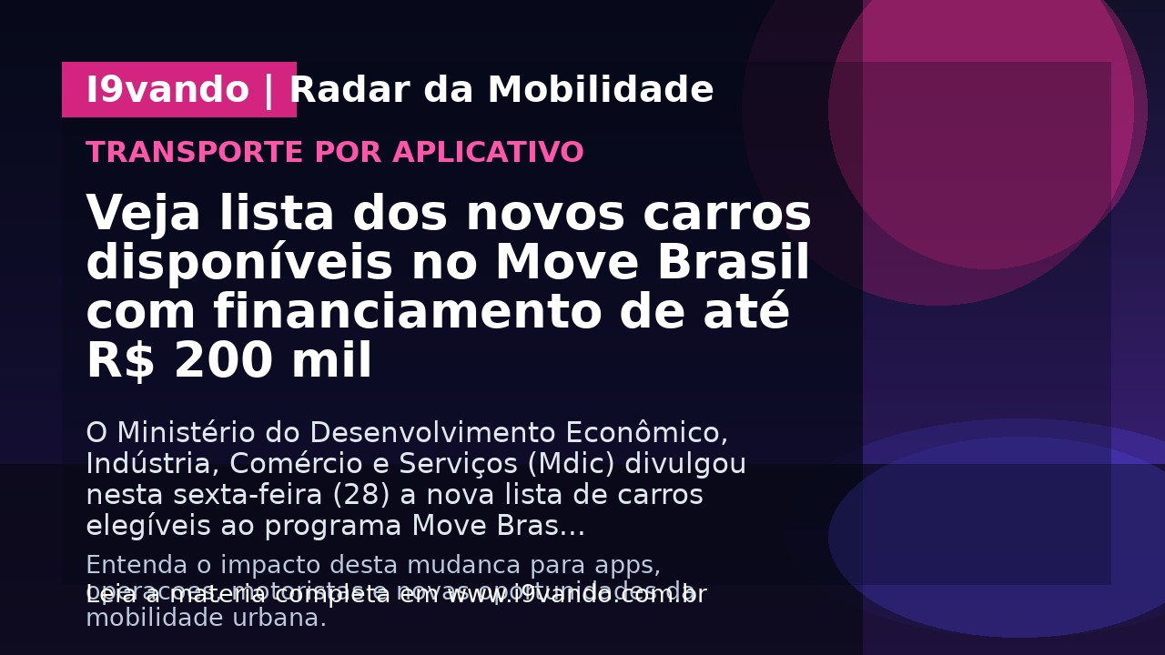 Veja lista dos novos carros disponíveis no Move Brasil com financiamento de até R$ 200 mil