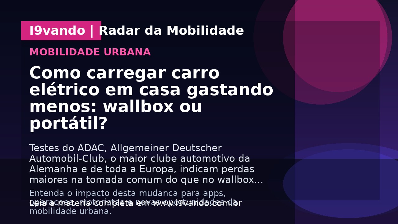 Como carregar carro elétrico em casa gastando menos: wallbox ou portátil?