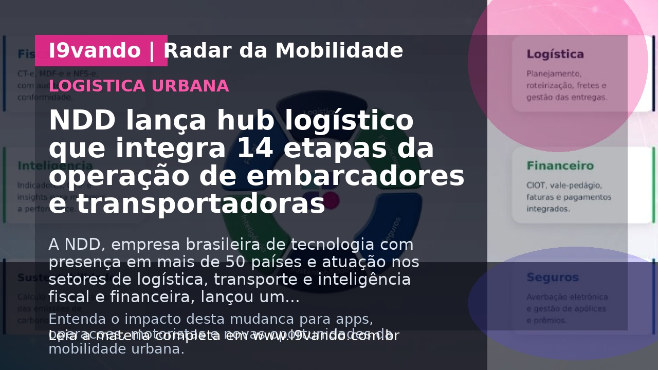 NDD lança hub logístico que integra 14 etapas da operação de embarcadores e transportadoras