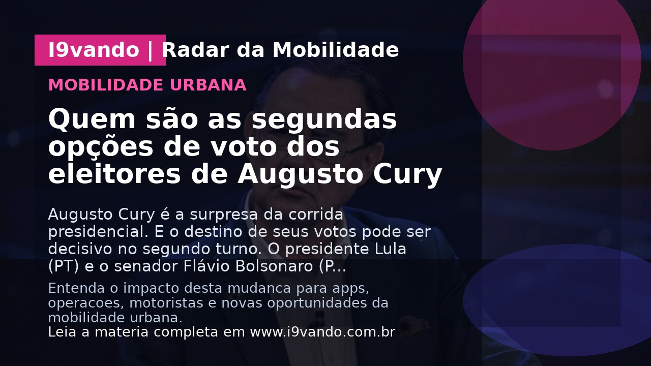 Quem são as segundas opções de voto dos eleitores de Augusto Cury