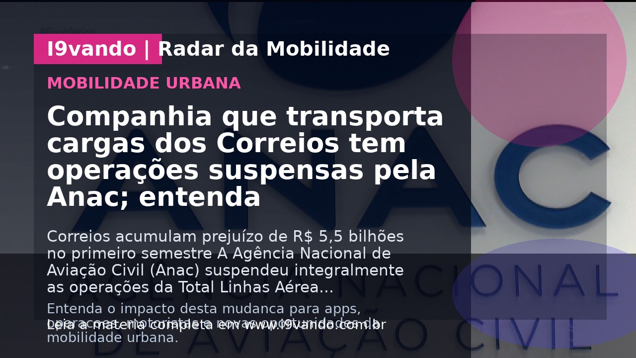Companhia que transporta cargas dos Correios tem operações suspensas pela Anac; entenda