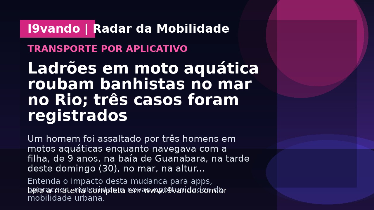 Ladrões em moto aquática roubam banhistas no mar no Rio; três casos foram registrados