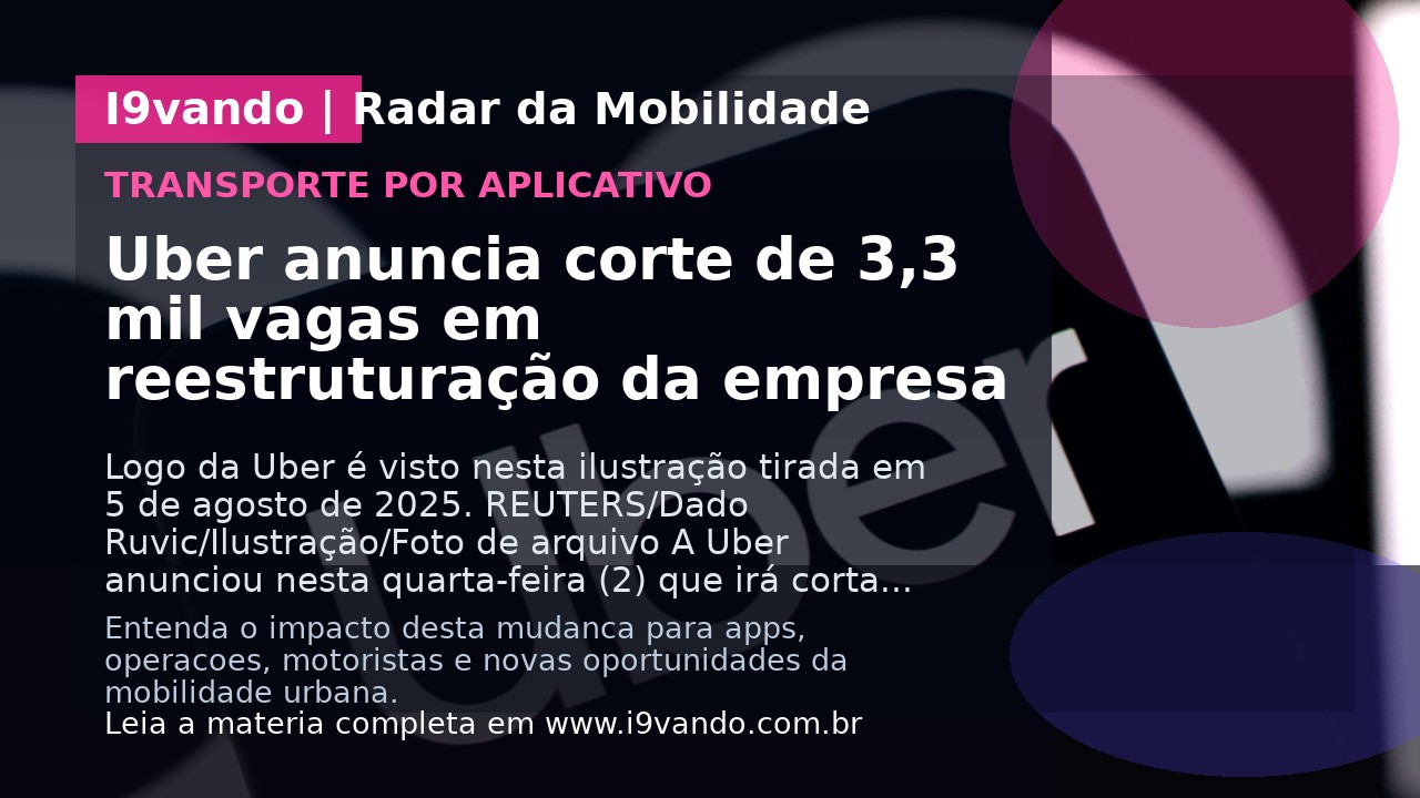 Uber anuncia corte de 3,3 mil vagas em reestruturação da empresa