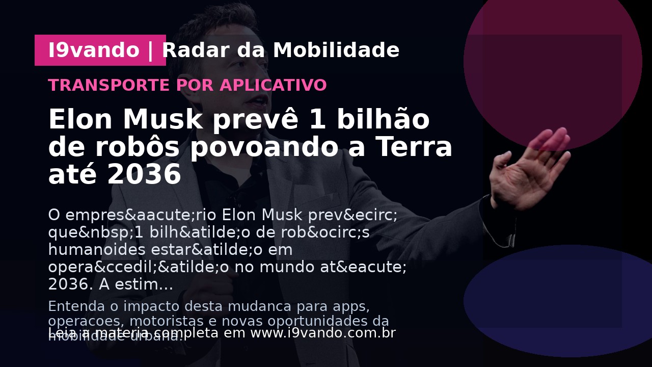 Elon Musk prevê 1 bilhão de robôs povoando a Terra até 2036