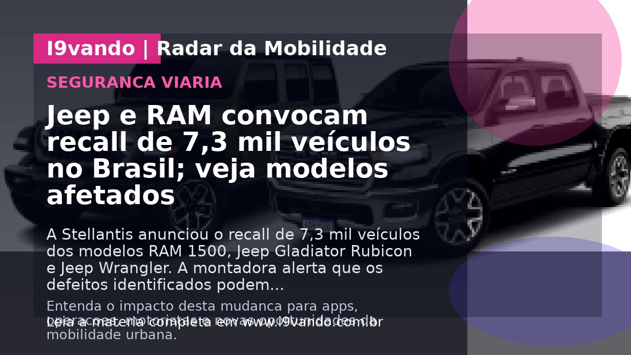Jeep e RAM convocam recall de 7,3 mil veículos no Brasil; veja modelos afetados