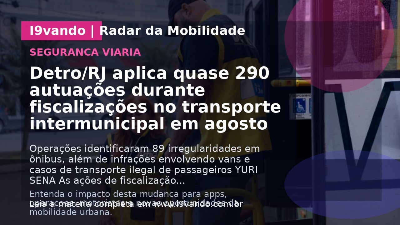 Detro/RJ aplica quase 290 autuações durante fiscalizações no transporte intermunicipal em agosto