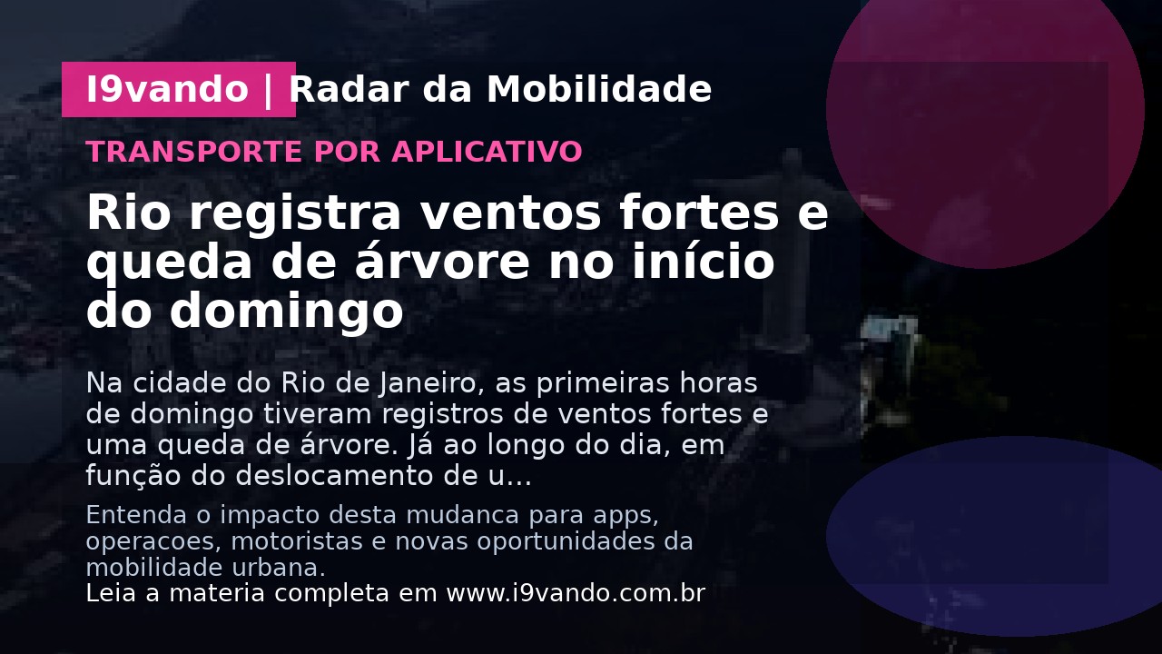 Rio registra ventos fortes e queda de árvore no início do domingo