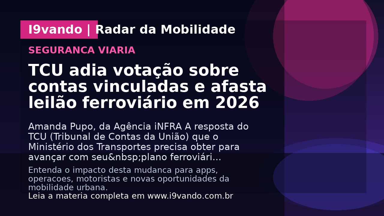 TCU adia votação sobre contas vinculadas e afasta leilão ferroviário em 2026