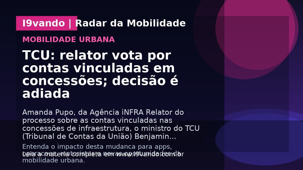 TCU: relator vota por contas vinculadas em concessões; decisão é adiada