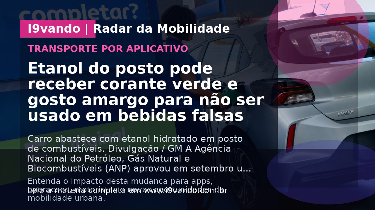Etanol do posto pode receber corante verde e gosto amargo para não ser usado em bebidas falsas