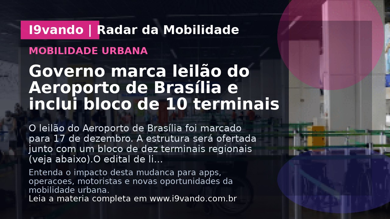 Governo marca leilão do Aeroporto de Brasília e inclui bloco de 10 terminais