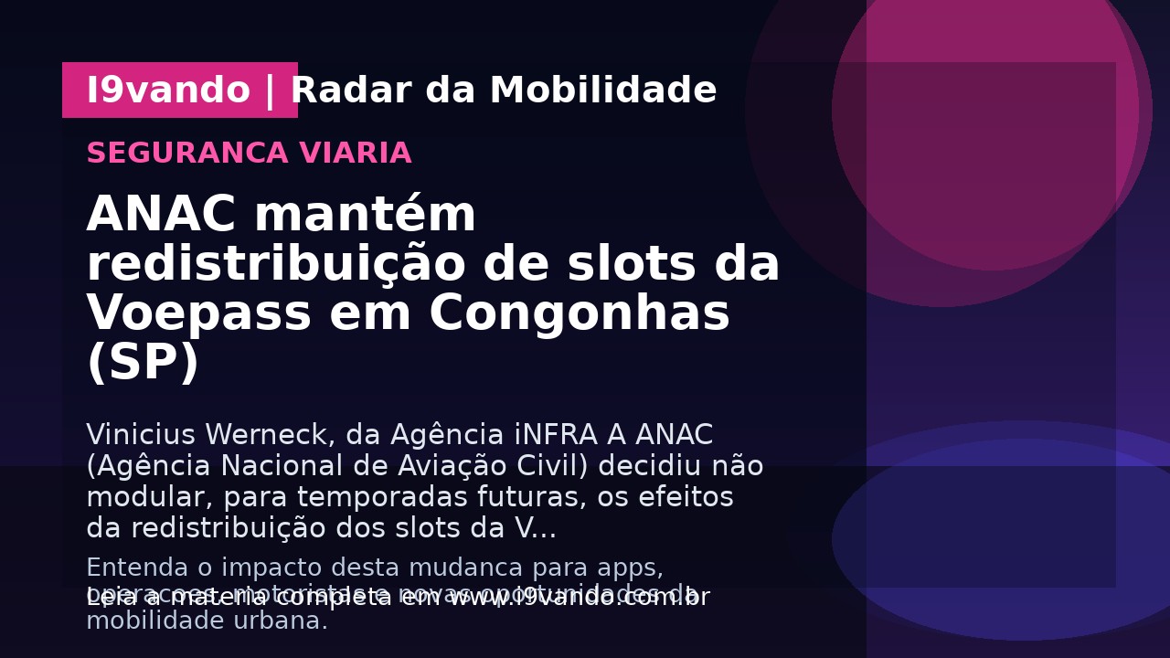 ANAC mantém redistribuição de slots da Voepass em Congonhas (SP)