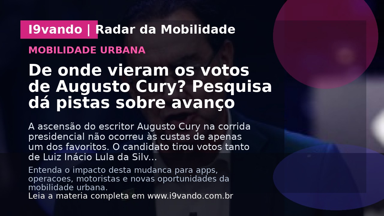 De onde vieram os votos de Augusto Cury? Pesquisa dá pistas sobre avanço