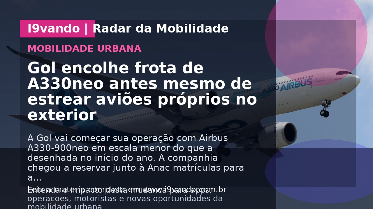 Gol encolhe frota de A330neo antes mesmo de estrear aviões próprios no exterior