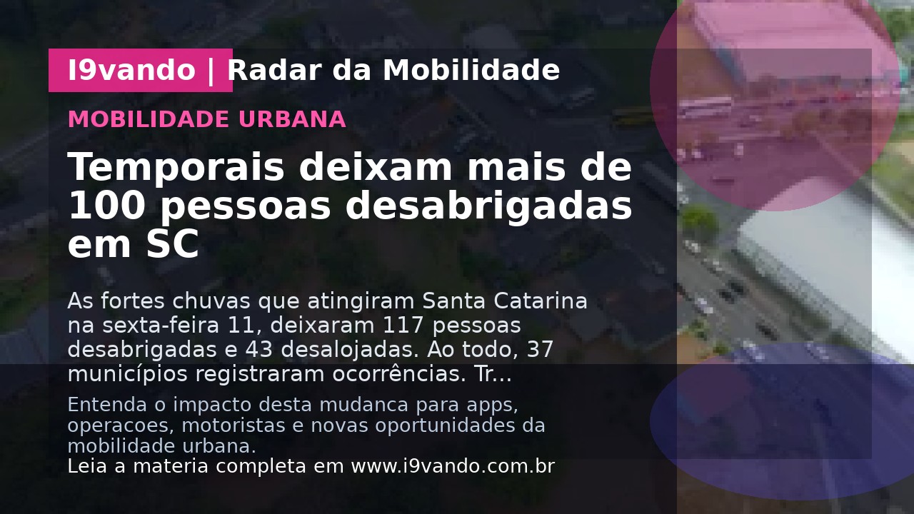 Temporais deixam mais de 100 pessoas desabrigadas em SC