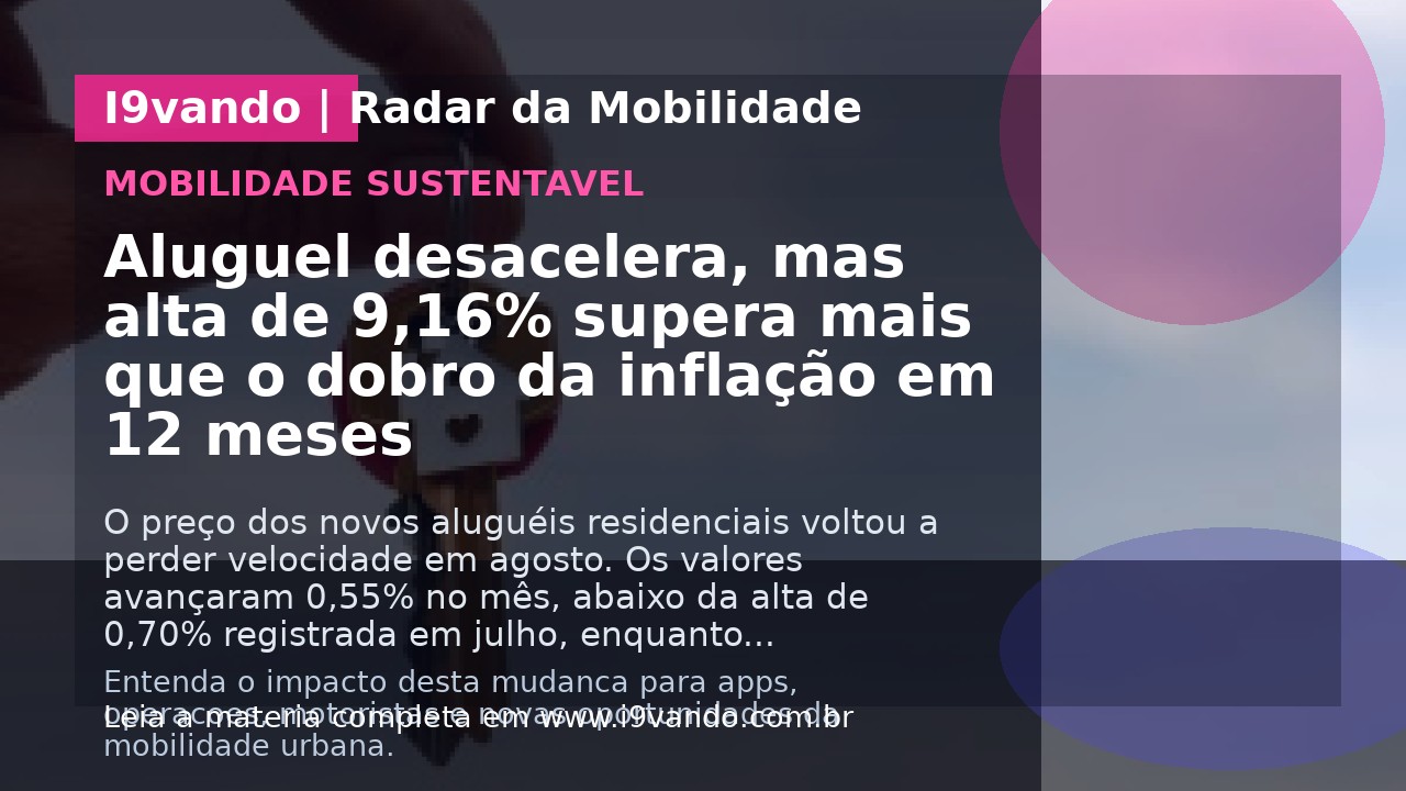 Aluguel desacelera, mas alta de 9,16% supera mais que o dobro da inflação em 12 meses