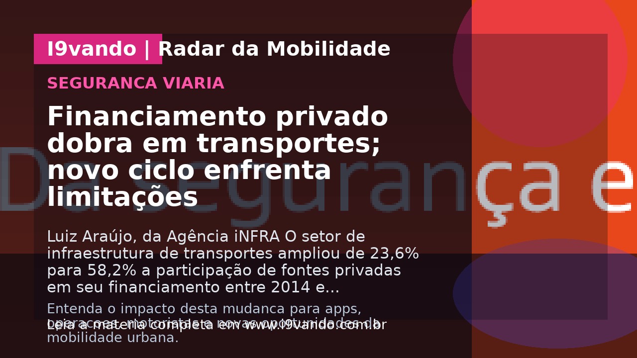 Financiamento privado dobra em transportes; novo ciclo enfrenta limitações