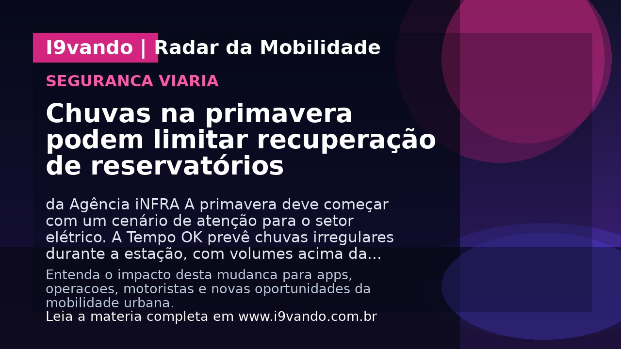 Chuvas na primavera podem limitar recuperação de reservatórios 
