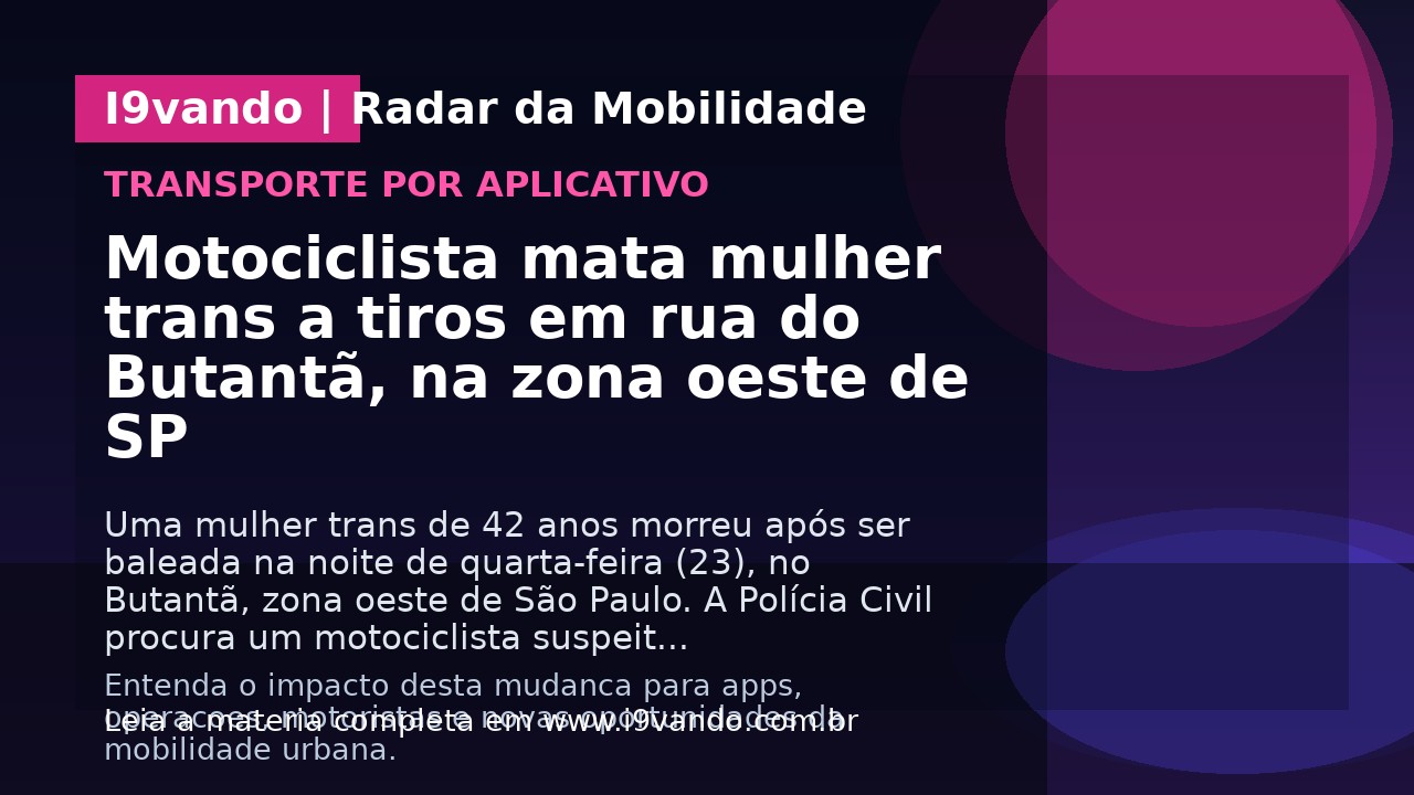 Motociclista mata mulher trans a tiros em rua do Butantã, na zona oeste de SP