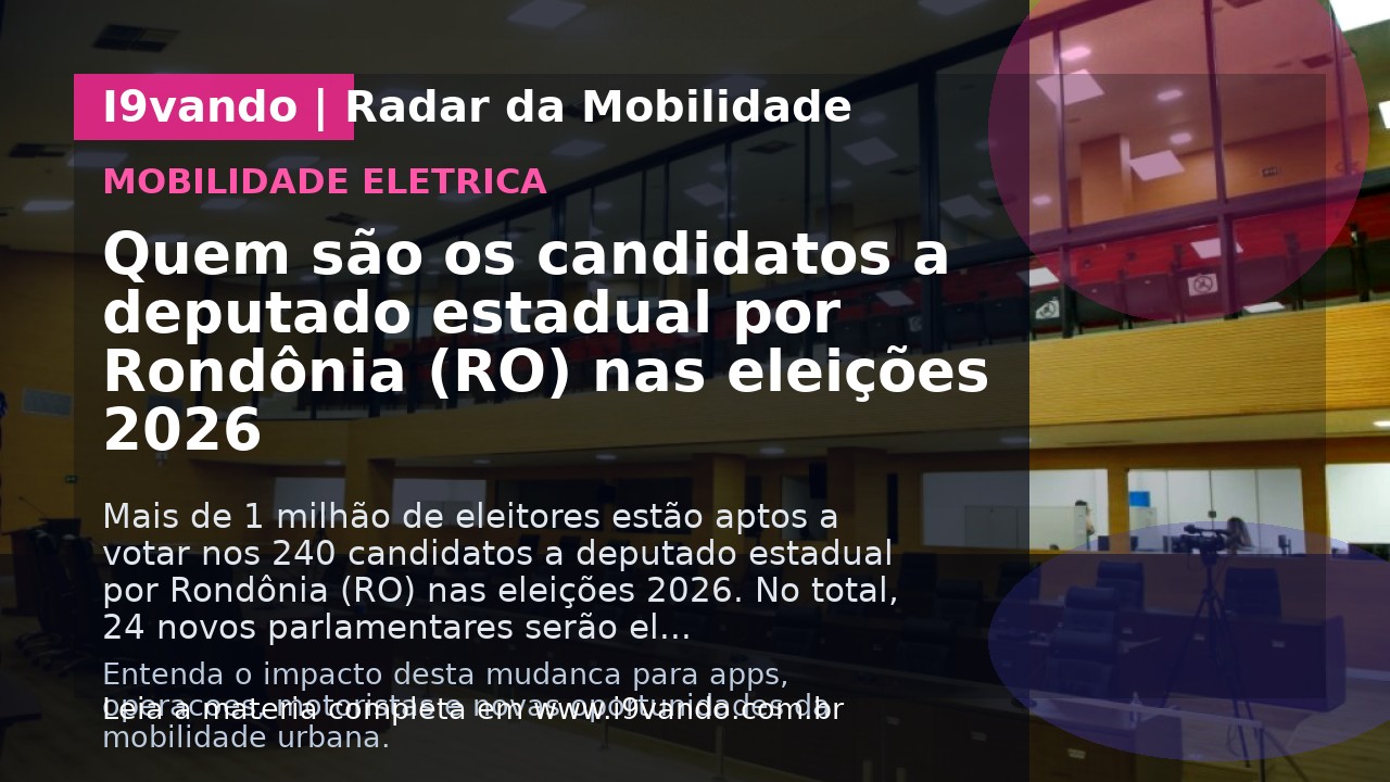 Quem são os candidatos a deputado estadual por Rondônia (RO) nas eleições 2026