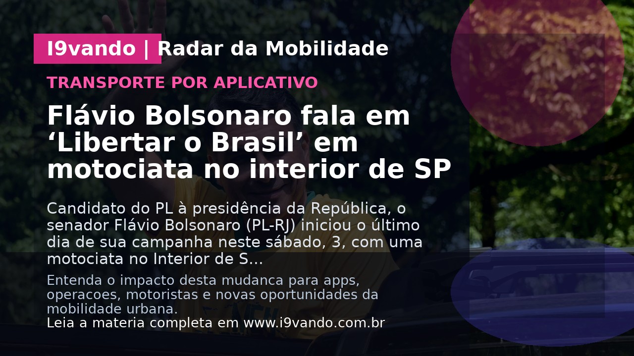 Flávio Bolsonaro fala em ‘Libertar o Brasil’ em motociata no interior de SP