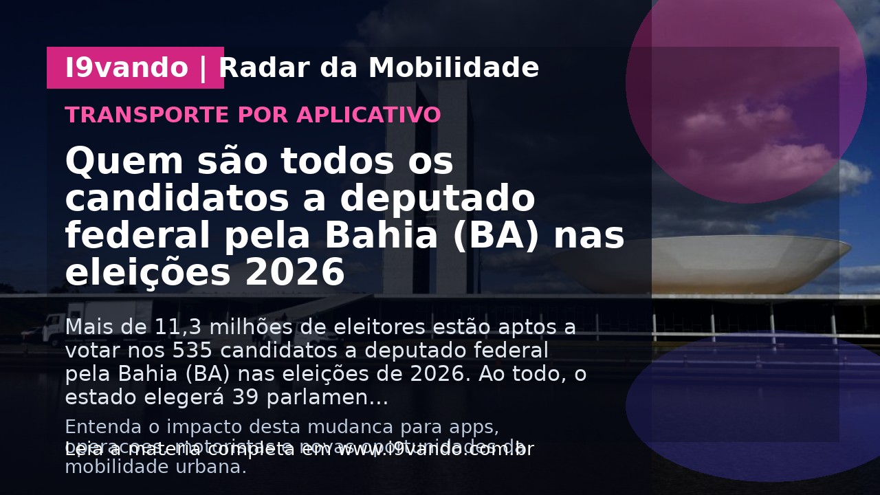 Quem são todos os candidatos a deputado federal pela Bahia (BA) nas eleições 2026